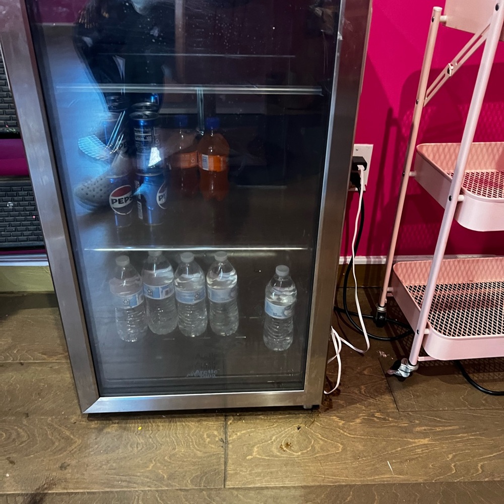 Stainless Steel Mini Fridge with Glass Door